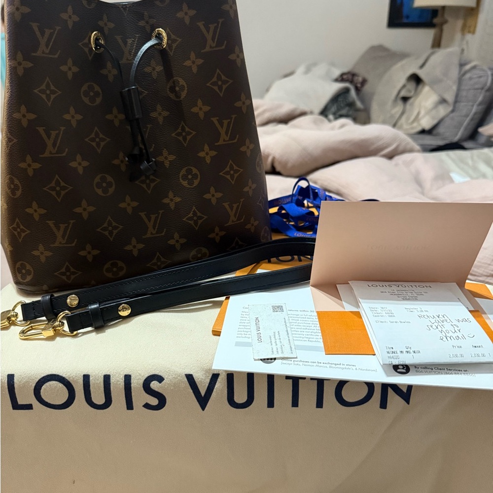 Louis Vuitton Brown Monogram neo noe noir Bucket Bag